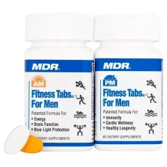 Fitness Tabs for Men, AM and PM bottles