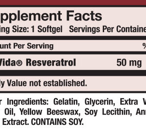 Ultra Pure Resveratrol Supplement Facts
